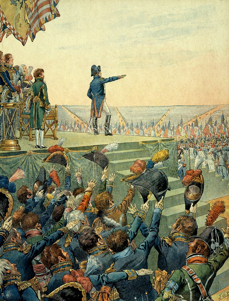 Napoleon I Bonaparte distributing the crosses of the Legion d