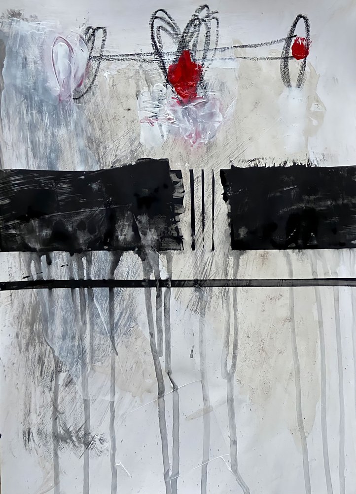 Bold Red Abstract Shapes by Afranio Raposo