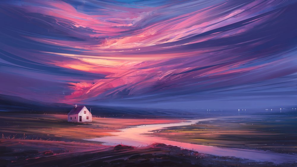 Dreamy Country Sunset by Alena Aenami