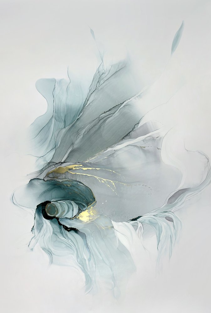 Golden Teal Swirl by Alevtina Shelest