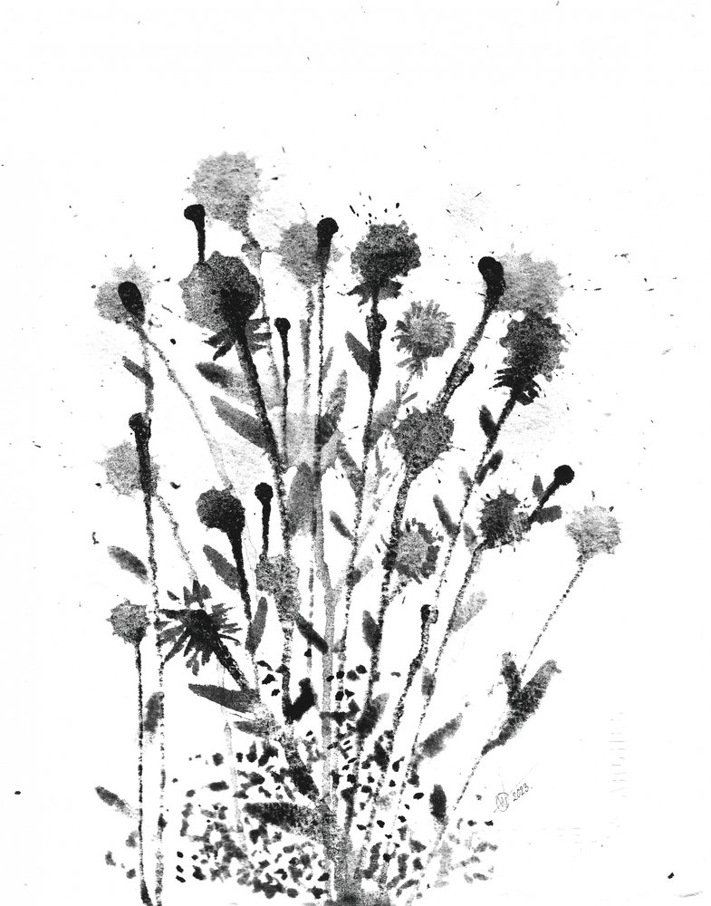 Abstract Ink Blooms by Alex Walsh