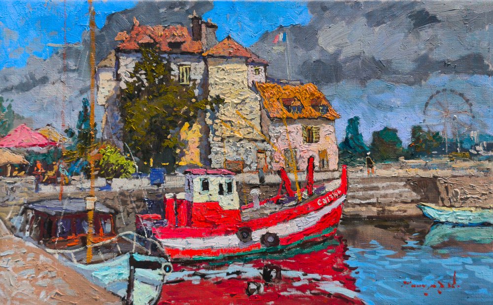 Colorful Harbor Fishing Boat by Alexander Shandor