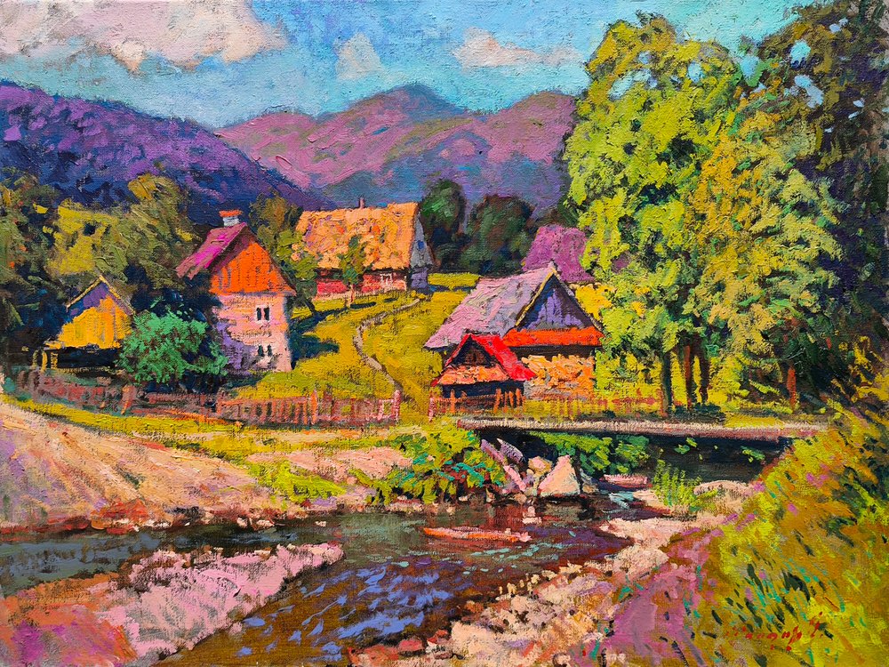Colorful Mountain Village by Alexander Shandor