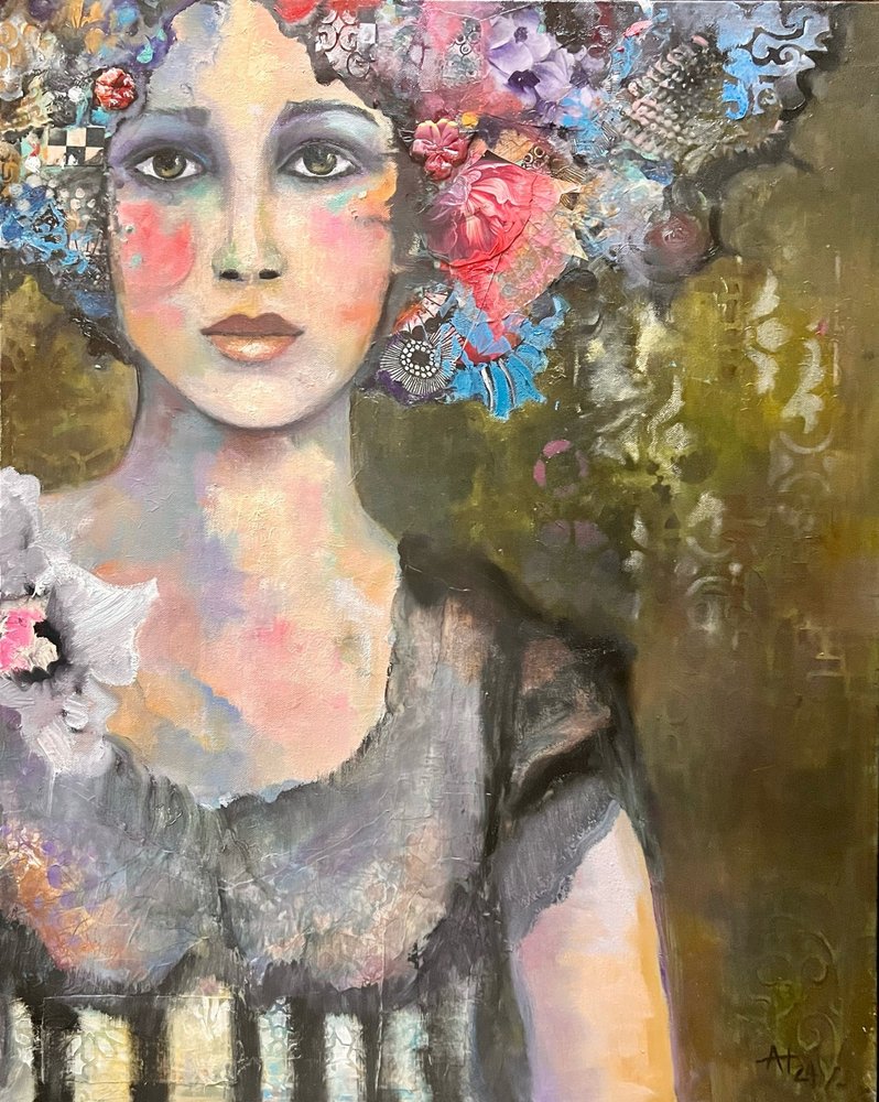 Serene Floral Portrait by Alexandra Higgins