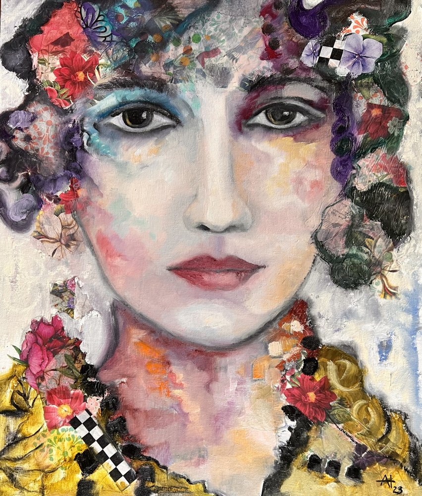Whimsical Floral Portrait by Alexandra Higgins