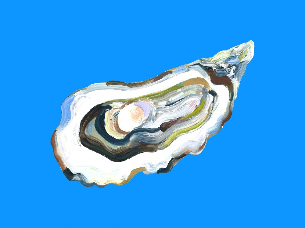 Blue Oyster Abstract by Alice Straker