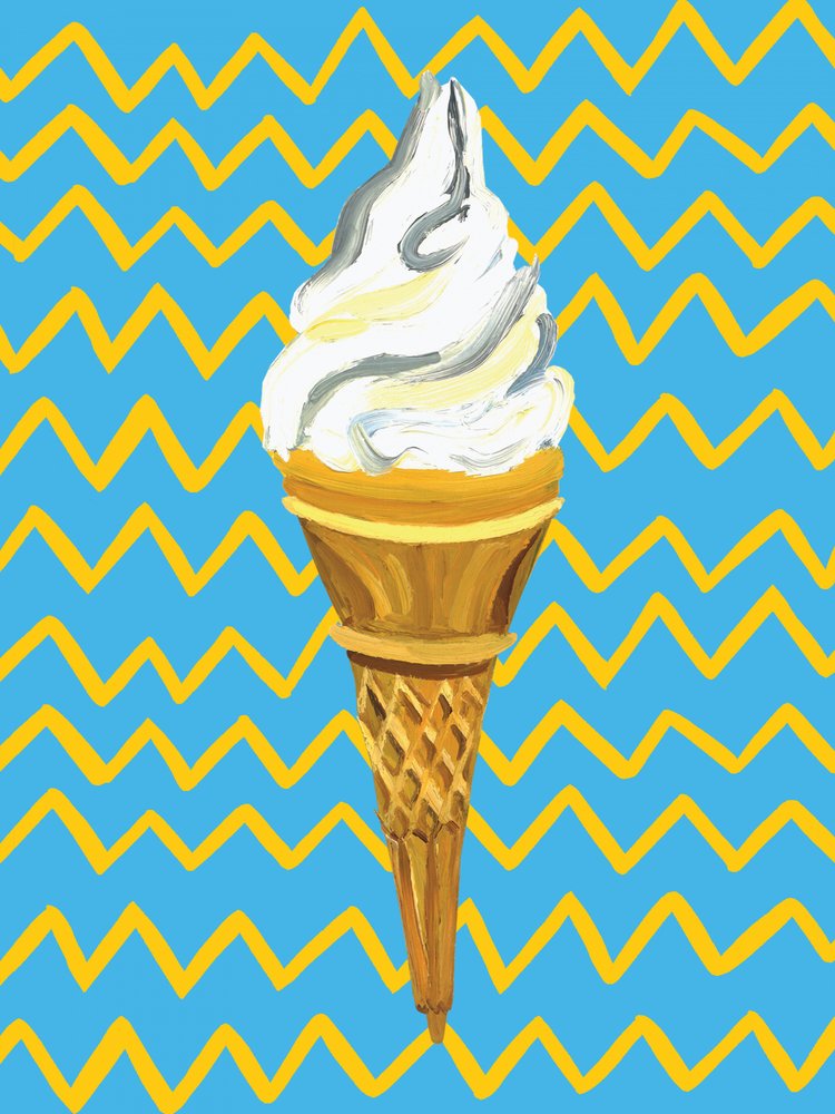 Vibrant Ice Cream Cone by Alice Straker