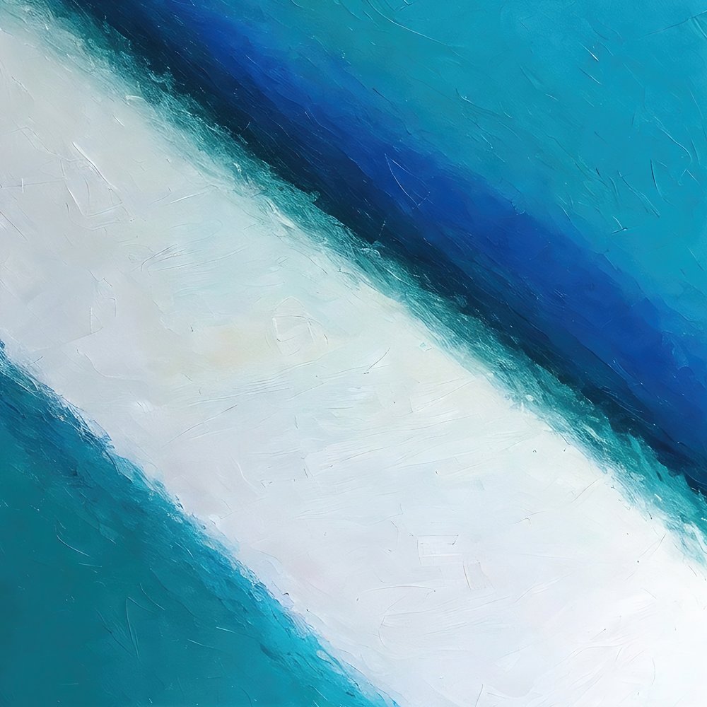 Abstract Blue White Diagonals by Alpenglow Workshop
