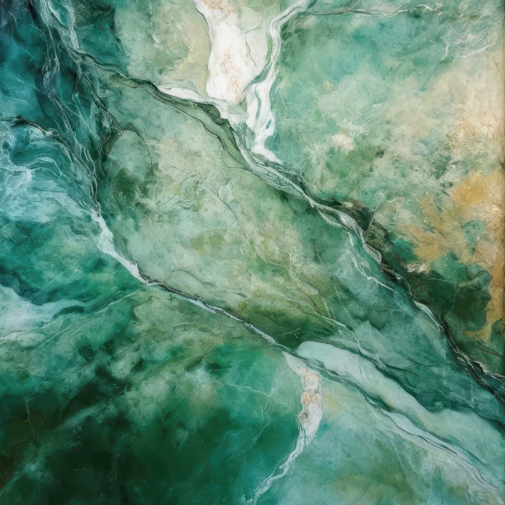 Emerald Green Marble Flow by Alpenglow Workshop