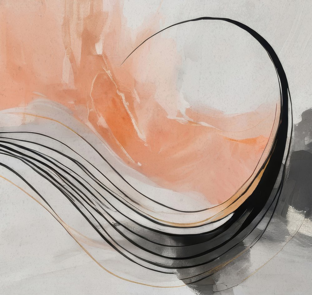 Flowing Peach Abstract by Alpenglow Workshop