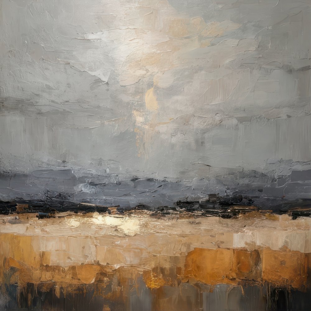 Golden Horizon Abstract by Alpenglow Workshop
