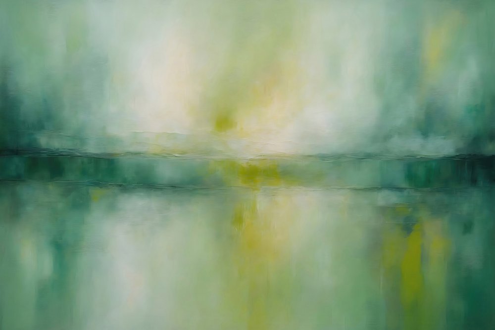 Misty Green Reflection by Alpenglow Workshop
