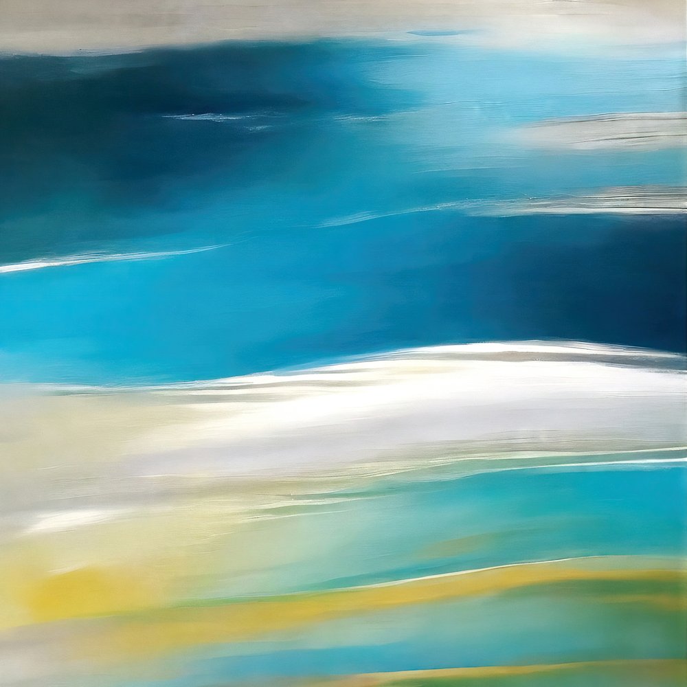 Modern Blue Seascape by Alpenglow Workshop