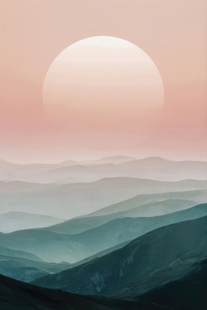 Pastel Mountain Horizon by Alpenglow Workshop
