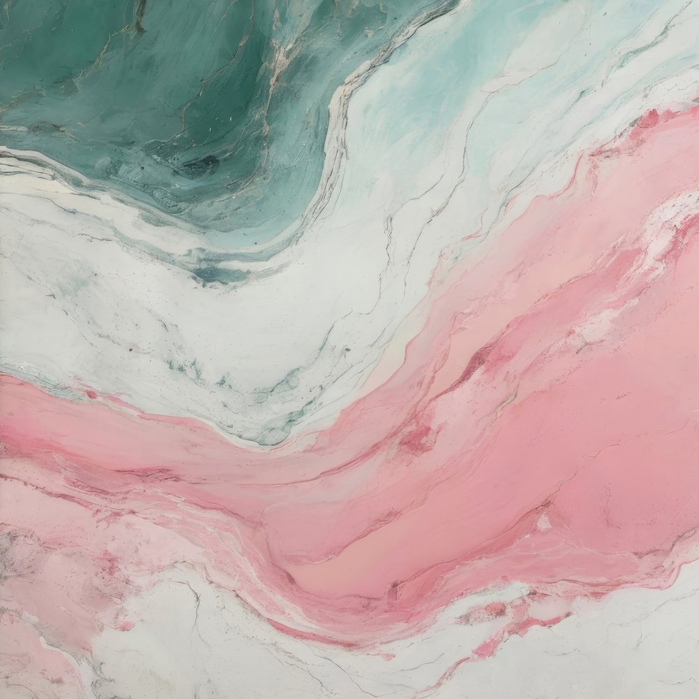 Swirling Pink Teal Marble by Alpenglow Workshop