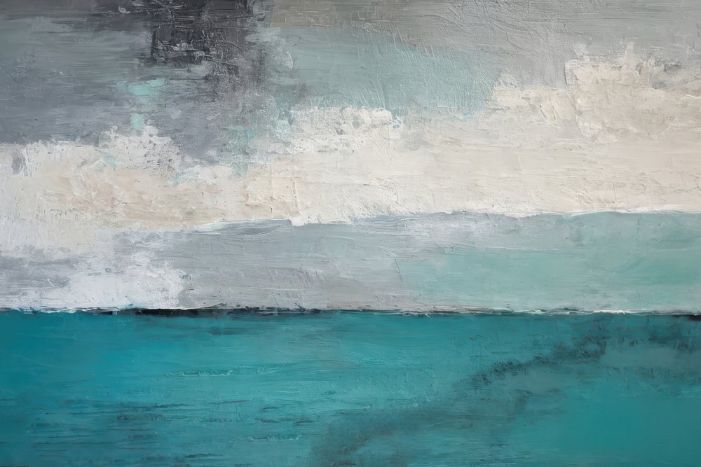 Teal Ocean Horizon by Alpenglow Workshop