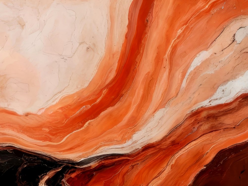 Terracotta Flowing Abstract by Alpenglow Workshop
