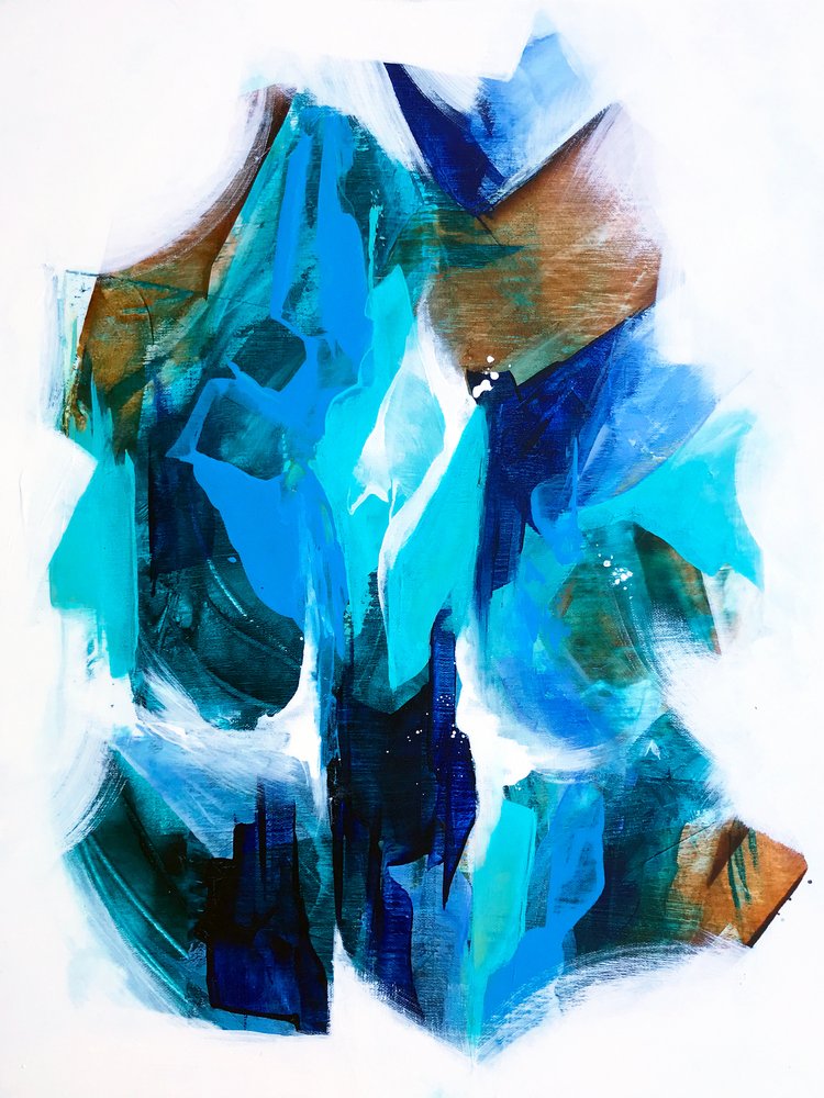 Abstract Blue Currents by Alyson Storms