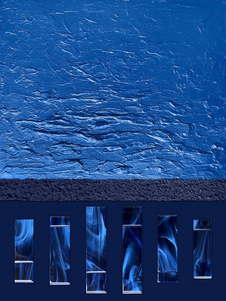 Abstract Blue Smoke Flow by Alyson Storms