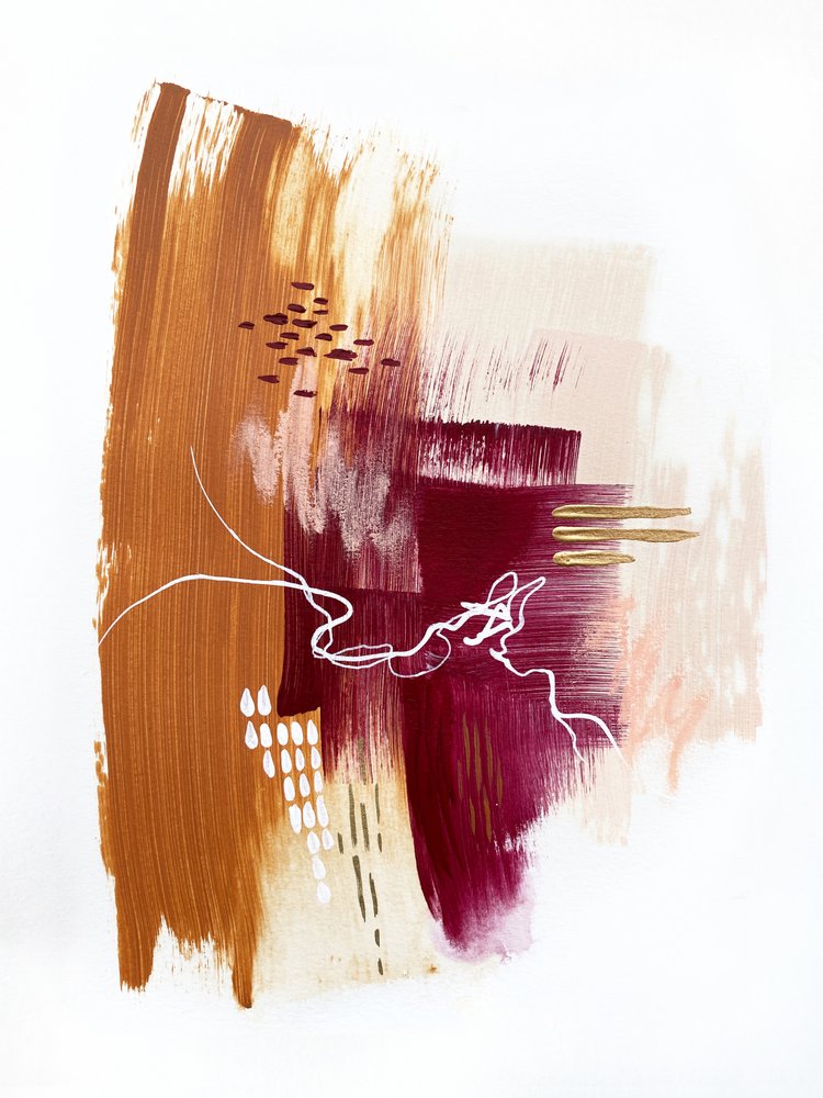 Abstract Earthy Gold by Alyson Storms