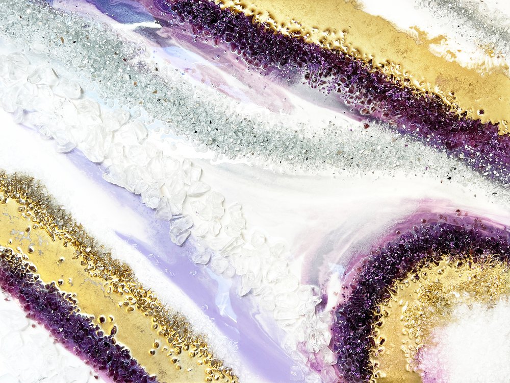 Amethyst Gold Geode Flow by Alyson Storms
