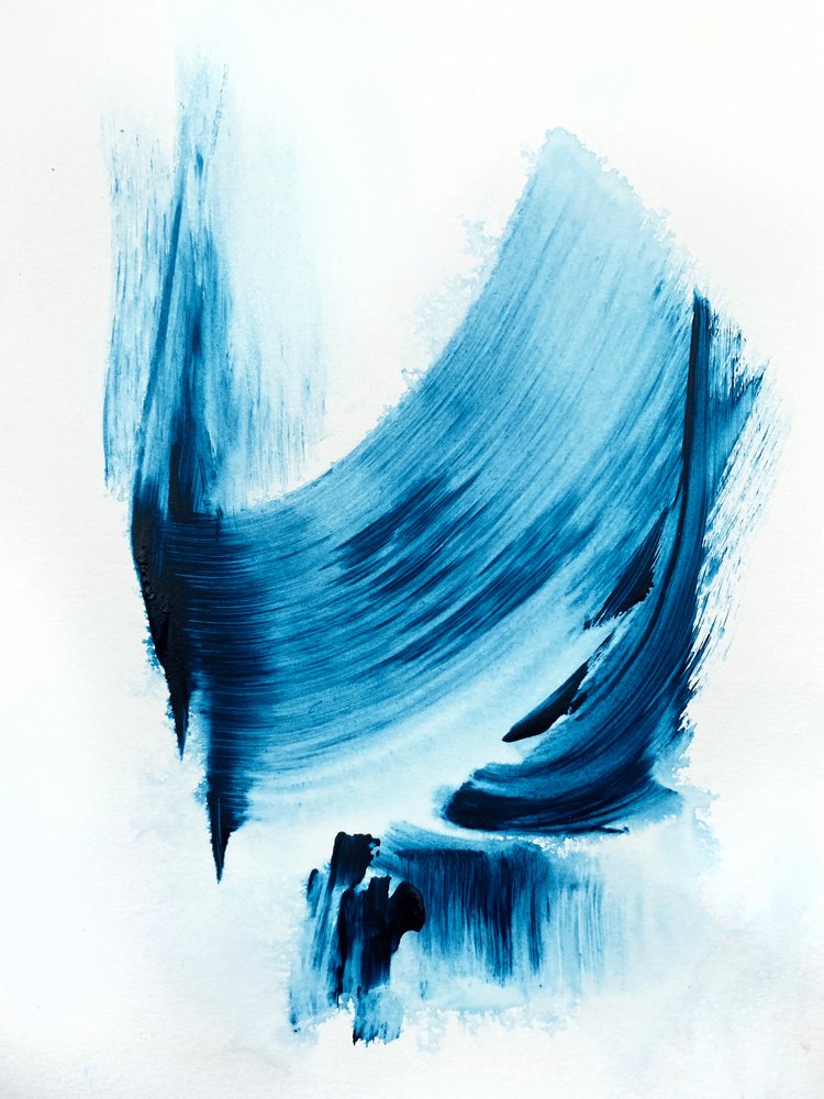 Blue Abstract Flow by Alyson Storms