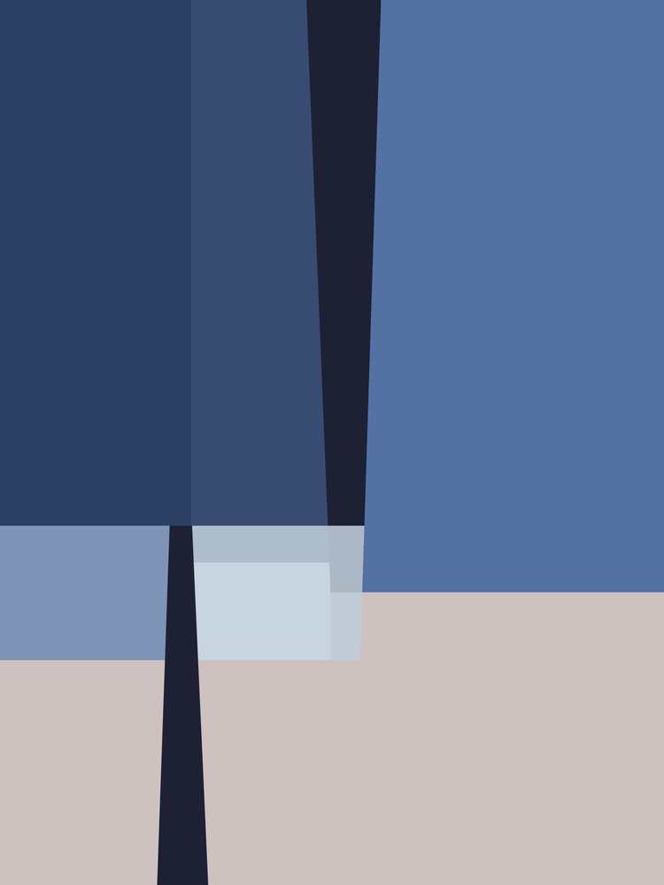 Blue Geometric Abstract by Alyson Storms