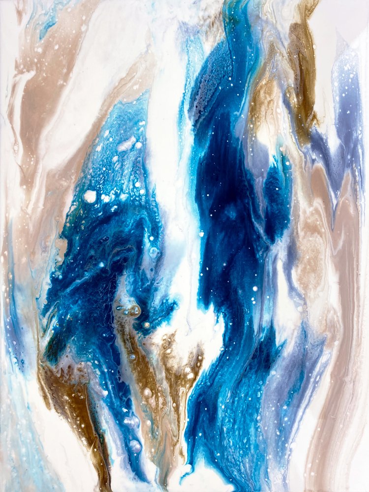 Dynamic Blue Gold Fluid by Alyson Storms