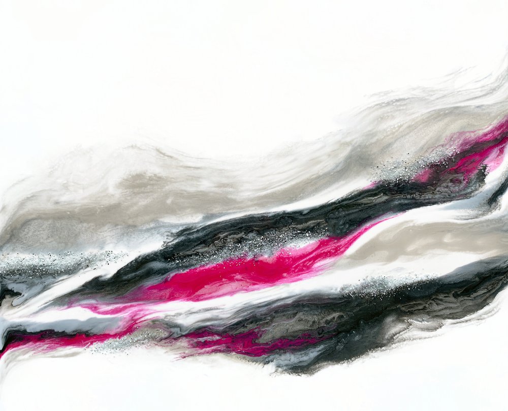 Dynamic Pink Silver Fluid by Alyson Storms