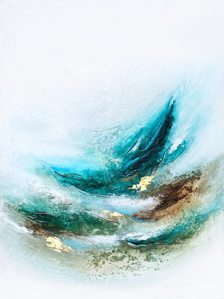 Fluid Teal Gold by Alyson Storms