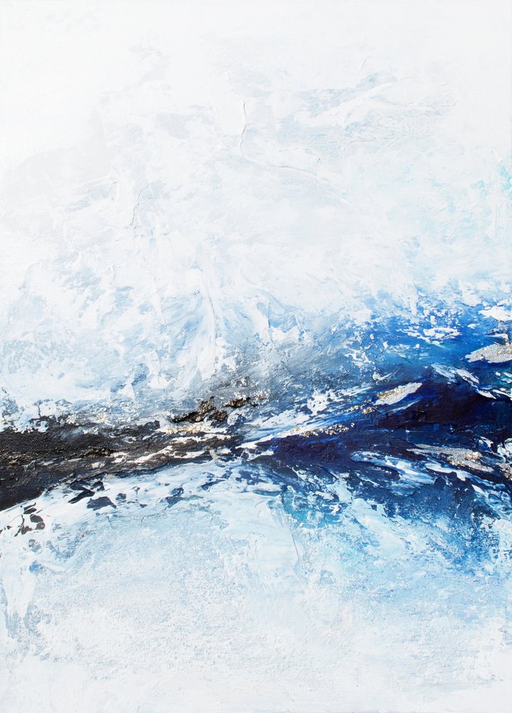 Icy Blue Abstract by Alyson Storms