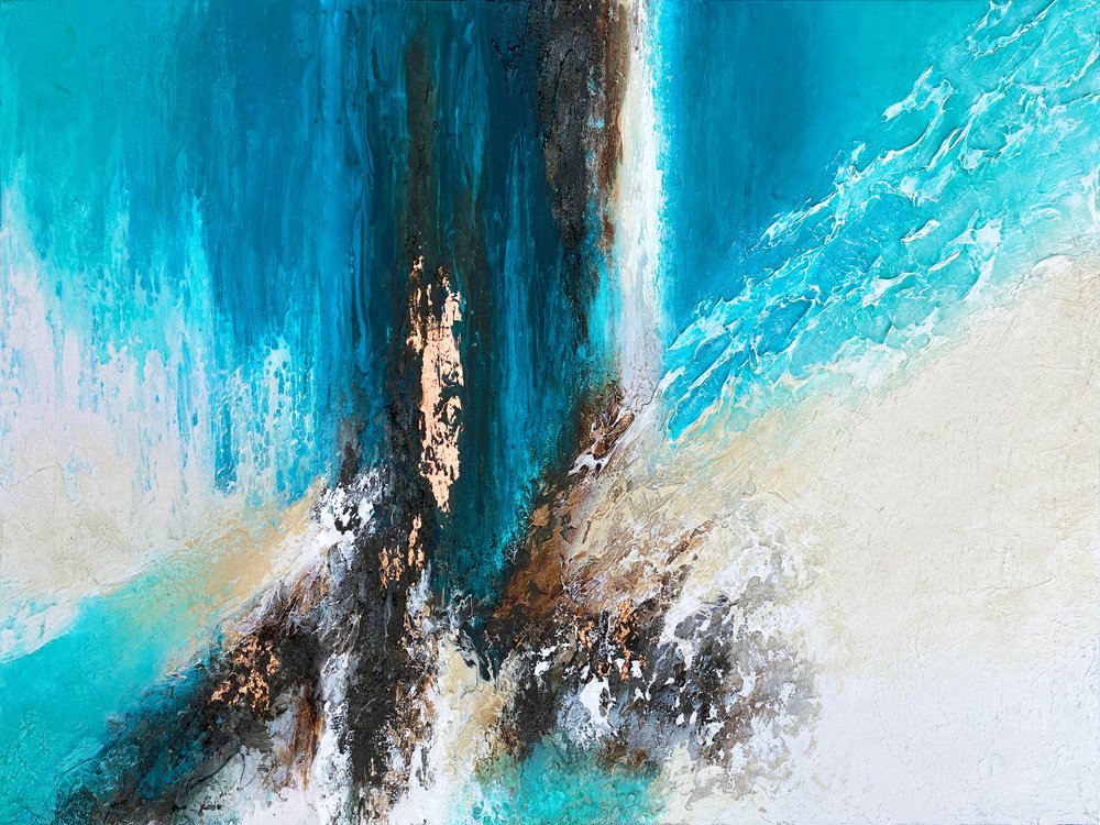 Oceanic Flow With Gold by Alyson Storms