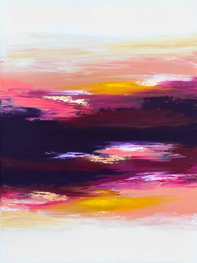 Vibrant Sunset Abstract by Alyson Storms