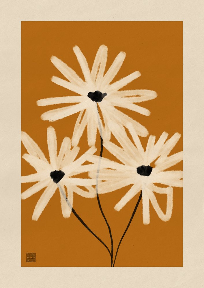 Earthy Daisy Blooms by Amaze Atelier