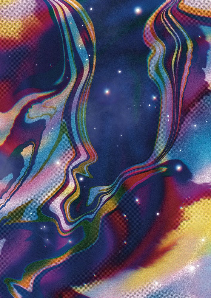 Ethereal Cosmic Faces by Amy Louise Baker