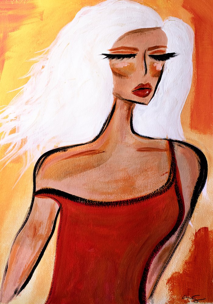 Stylish Woman in Red by Amy Straley