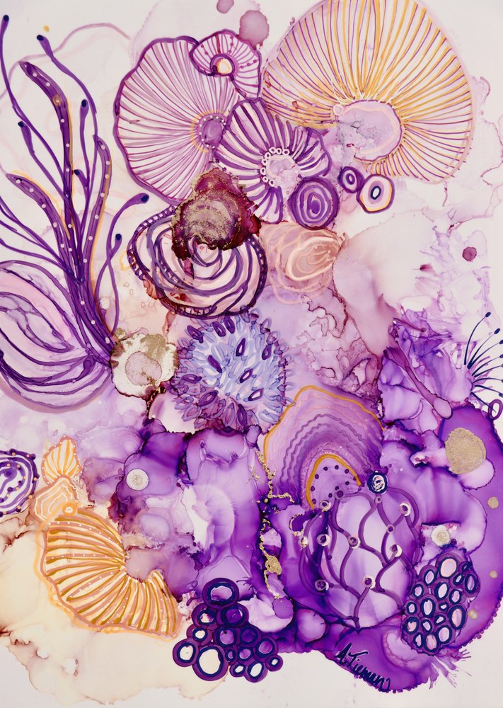 Purple Gold Fantasy Bloom by Amy Tieman