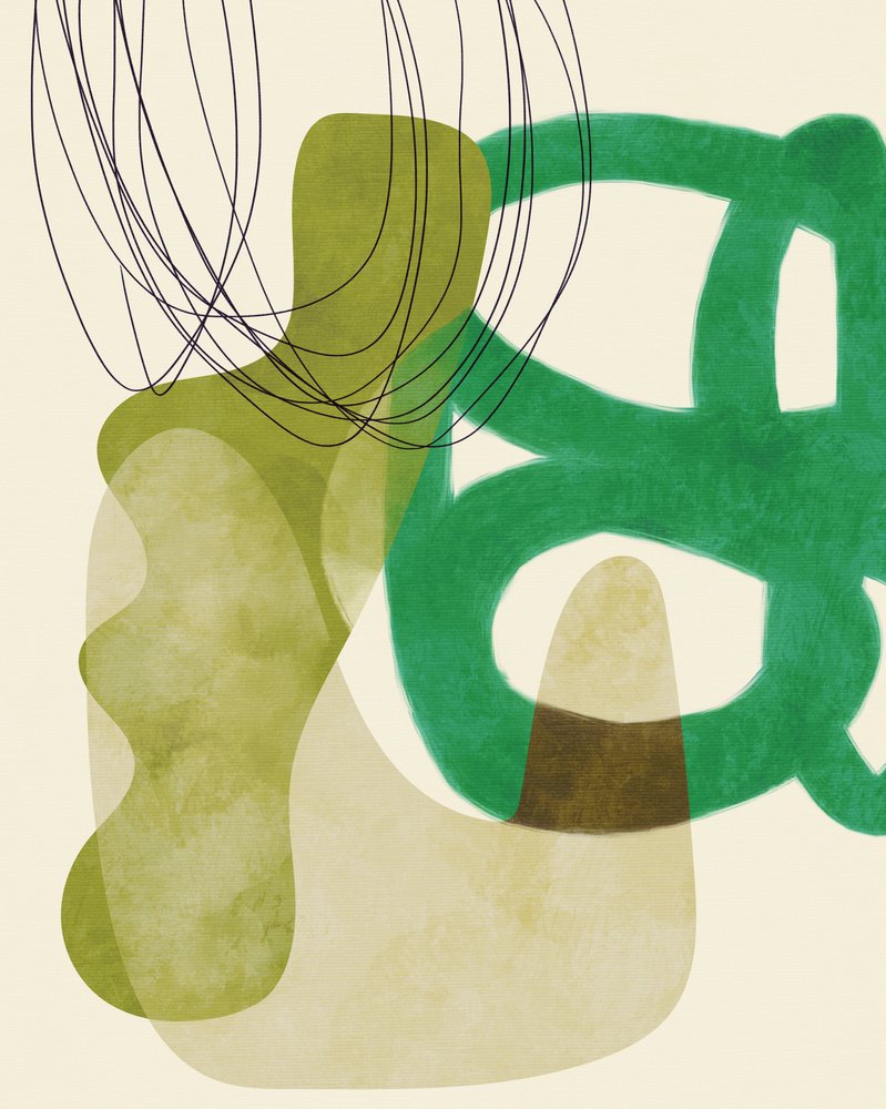 Painted Lines Green Tan by Ana Rut Bre