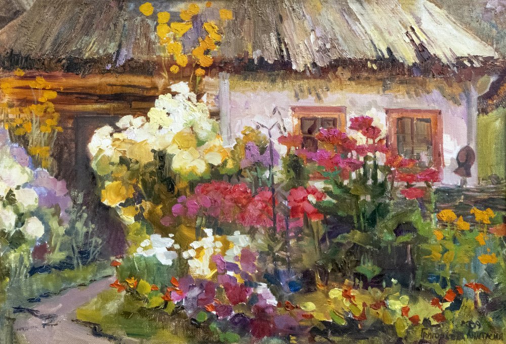 Vibrant Cottage Garden by Anastasiia Grygorieva