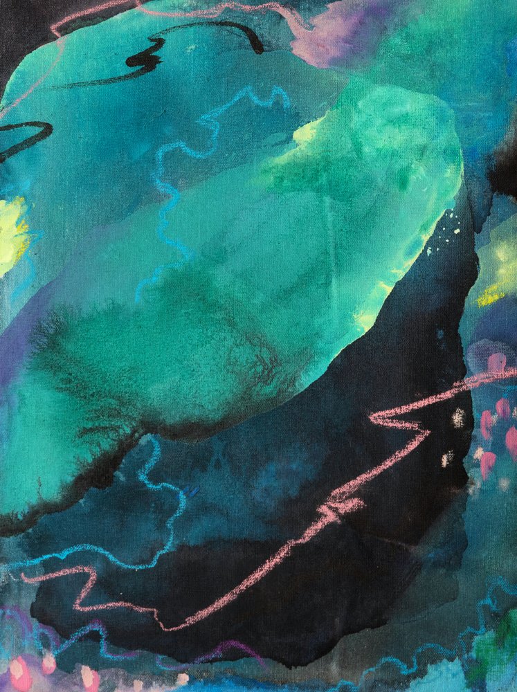 Deep Teal Organic Flow by Anastasiya Devochkina