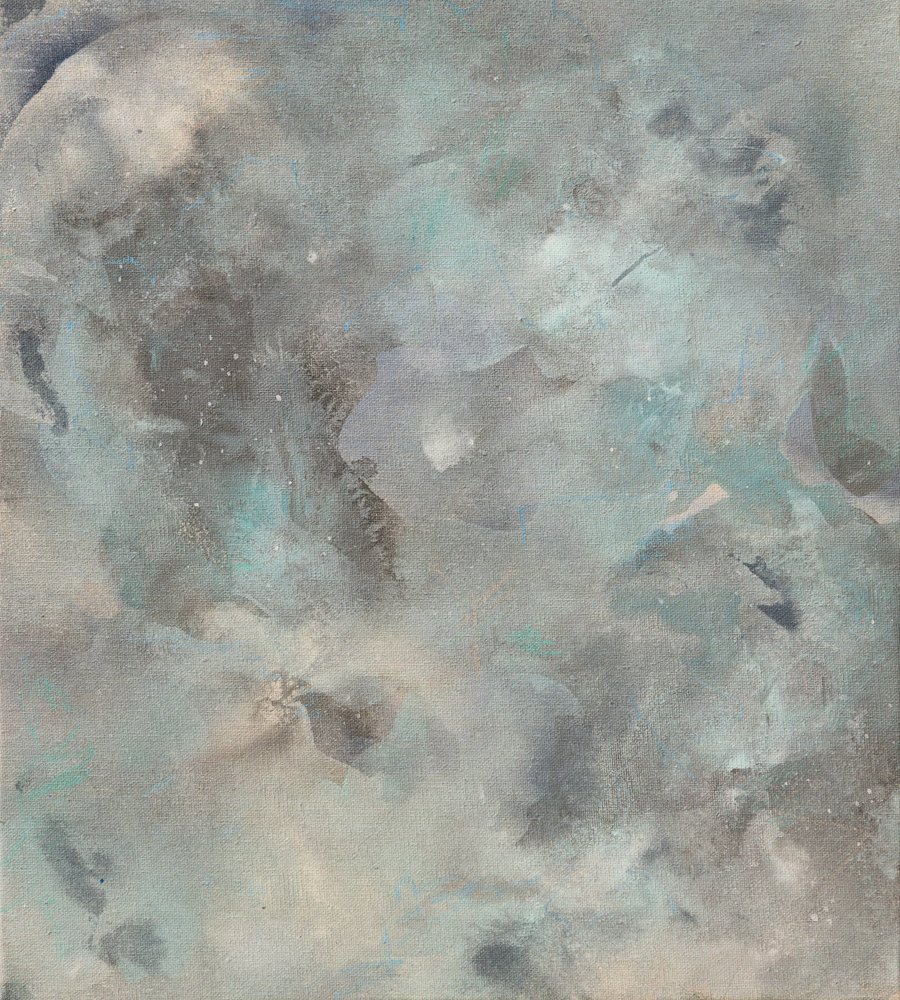 Muted Blue Grey Abstract by Anastasiya Devochkina
