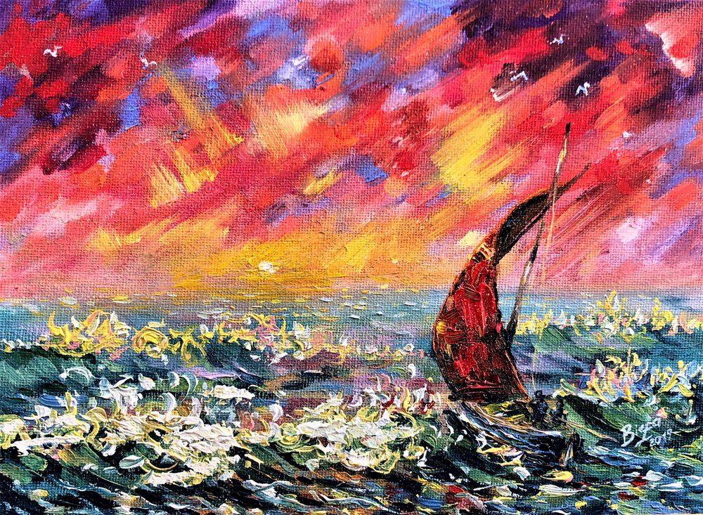 Dramatic Ocean Sunset by Anda Bieza