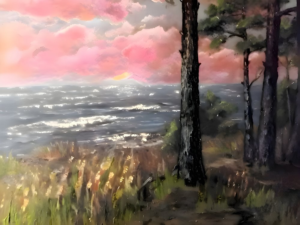 Pink Sky Ocean Sunset by Anda Bieza