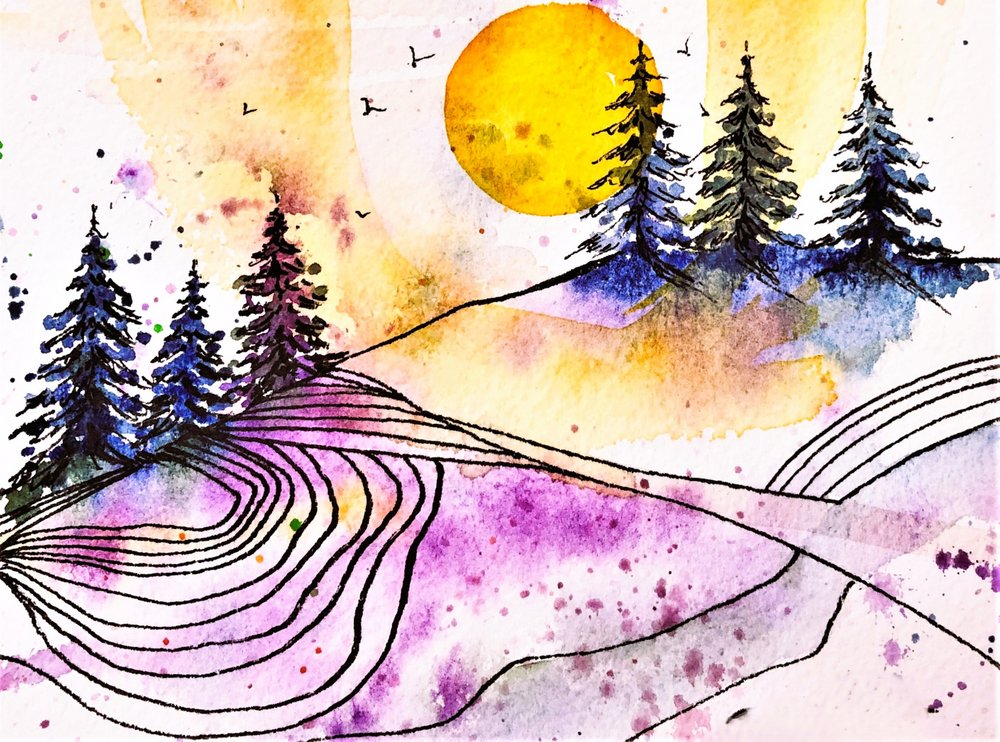 Purple Mountain Sunset by Anda Bieza