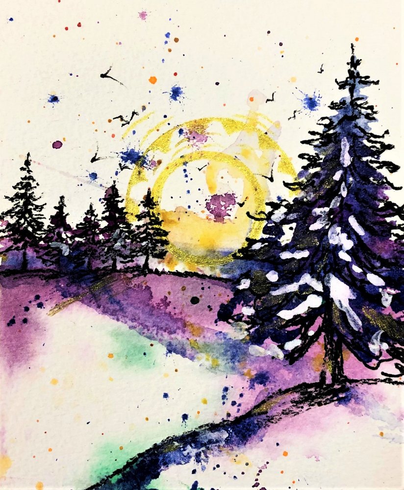 Snowy Forest Glow by Anda Bieza