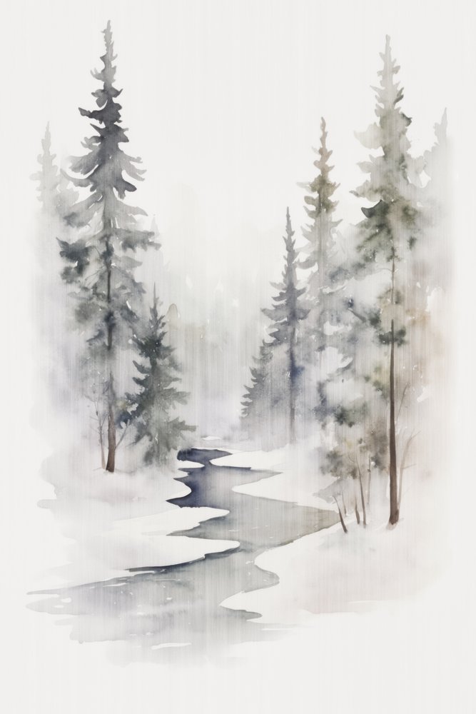 Serene Winter Forest Stream by Andrea Haase