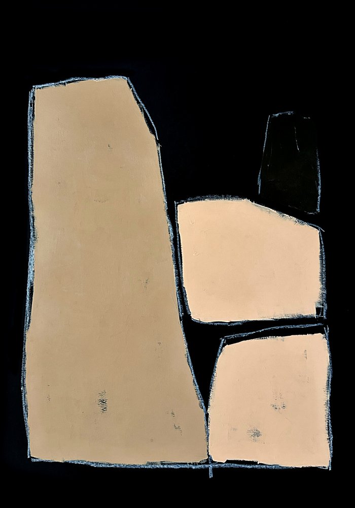 Beige Black Abstract Shapes by Andrea Reichhart