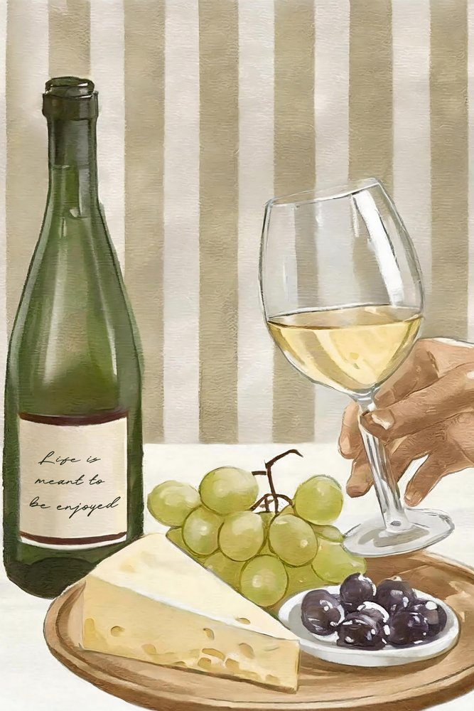 Enjoying Wine and Cheese by Andreas Magnusson