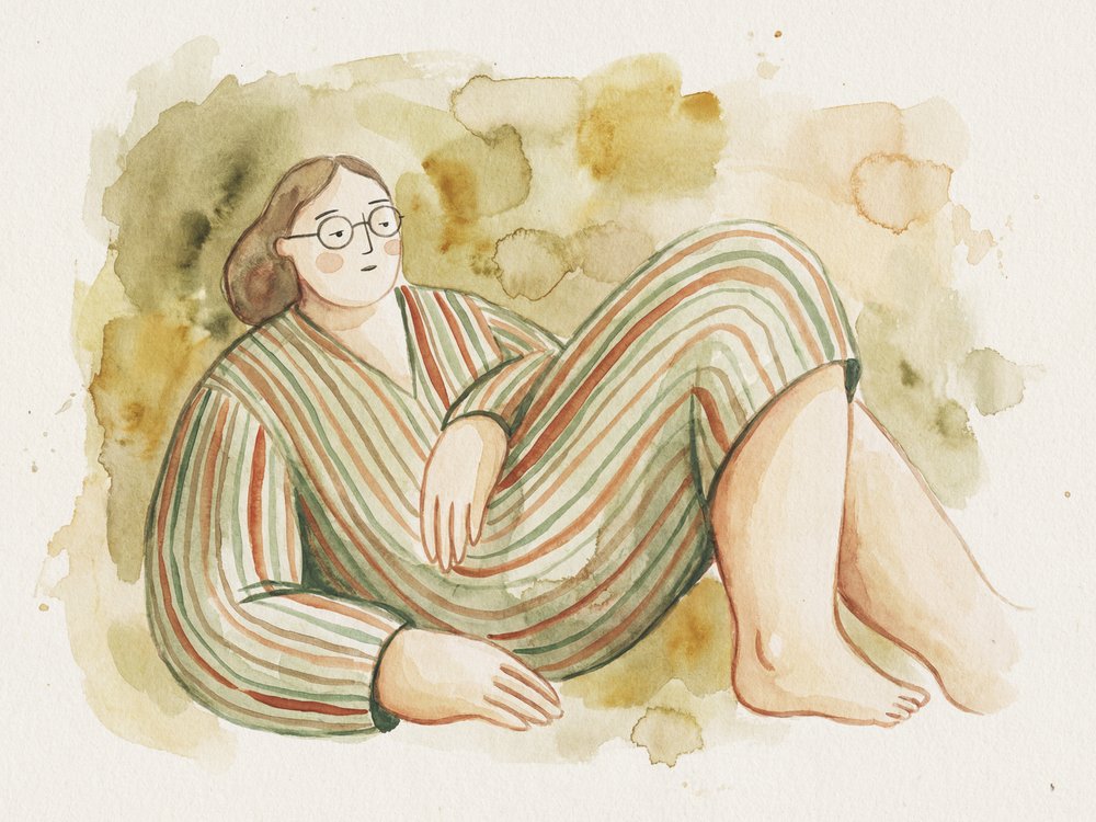 Relaxed Woman In Stripes by Andreas Magnusson