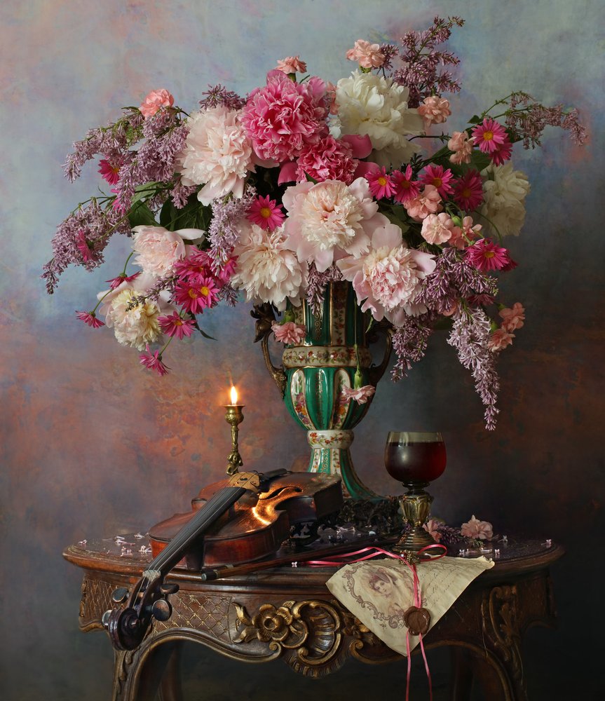 Romantic Peony Violin by Andrey Morozov
